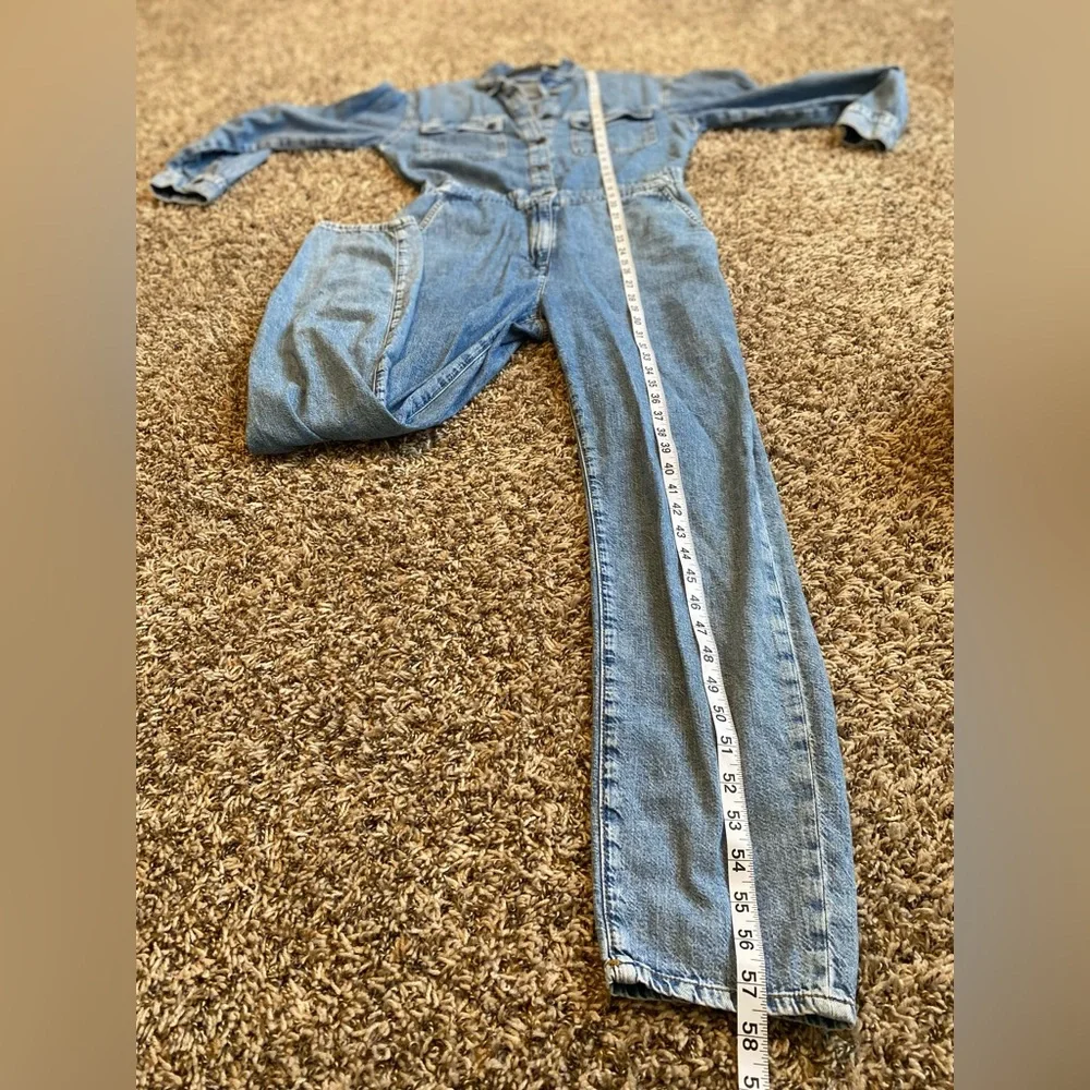 Mavi Eva Denim Jumpsuit Light Indigo Blue S - Picture 11 of 11